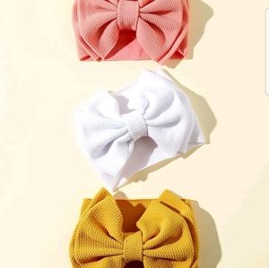 3pcs toddler kids bow decor plain headband❤